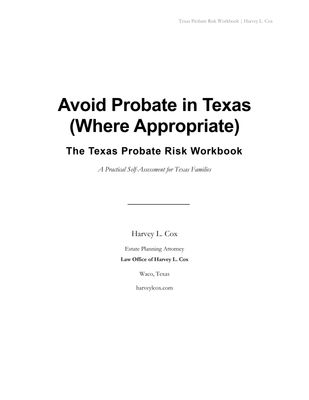 Texas Probate Risk Workbook (PDF)