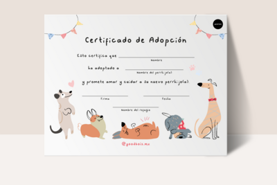 Certificado de Adopción Digital Perrito