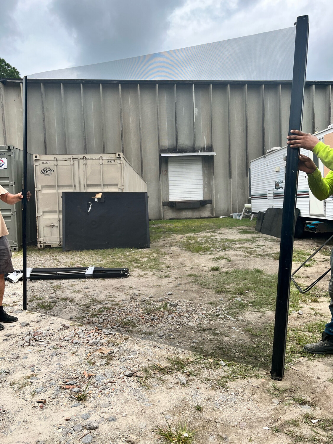 RV Toy Hauler Retractable Rear Screen Door with Adjustable Stopping