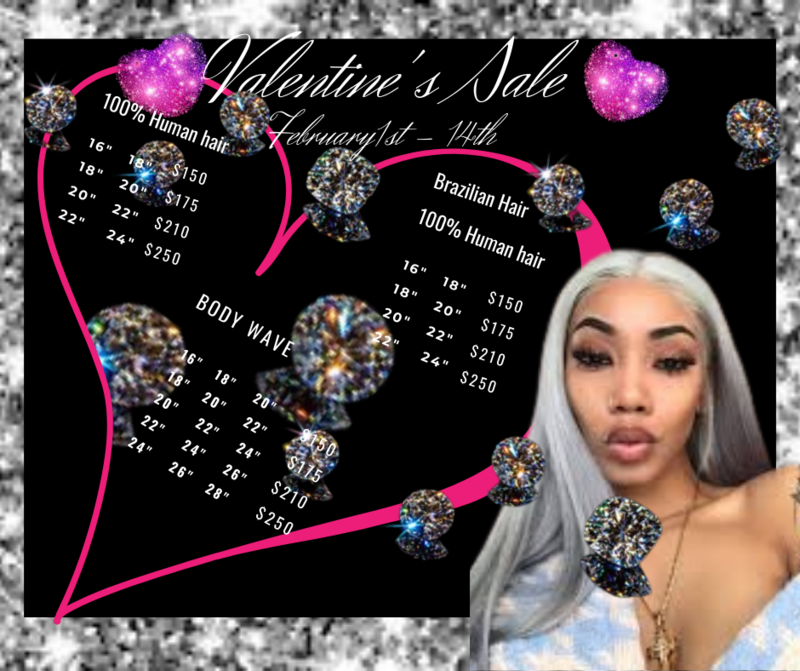 Valentine&#39;s Day Hair Price List Flyer, Social Media Flyer