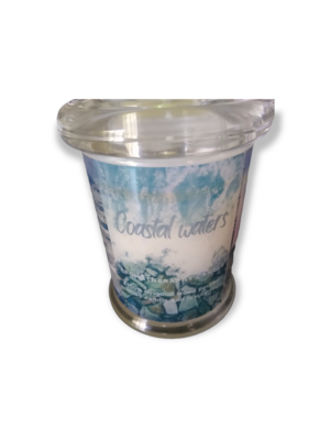 coastal waters glass candle