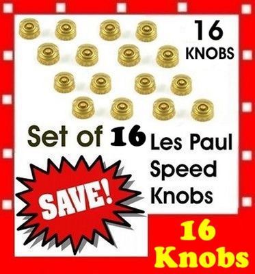 16 pcs ( Lot ) of GOLD gold speed knobs hatbox style for LP SG ES335 guitars