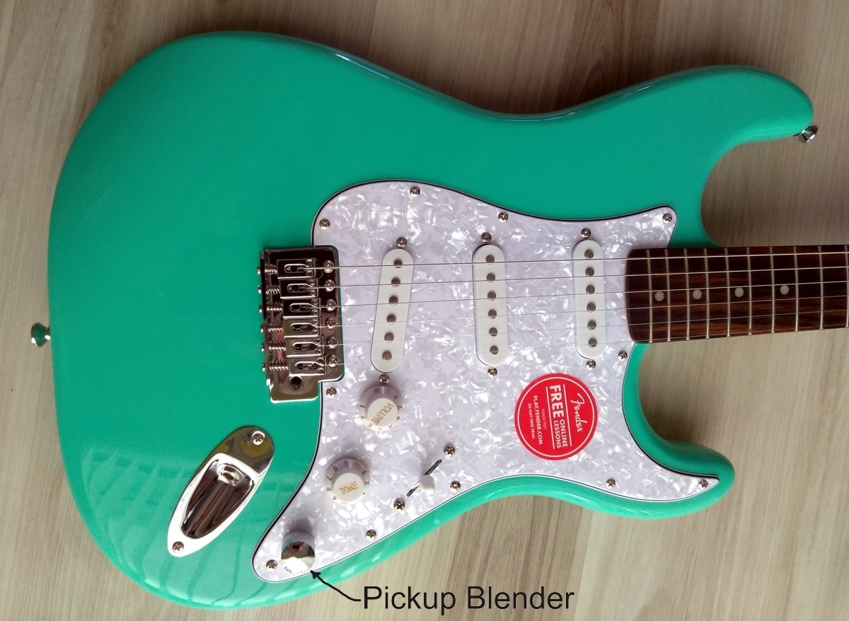 Fender Stratocaster Guitar Turbo+ SSS w/ Blender MOD Seafoam Squire Strat NEW