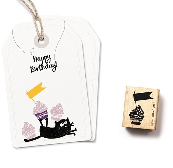 Stempel Cupcake mit Fähnchen