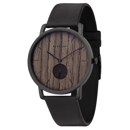 Kerbholz Uhr / matt-black