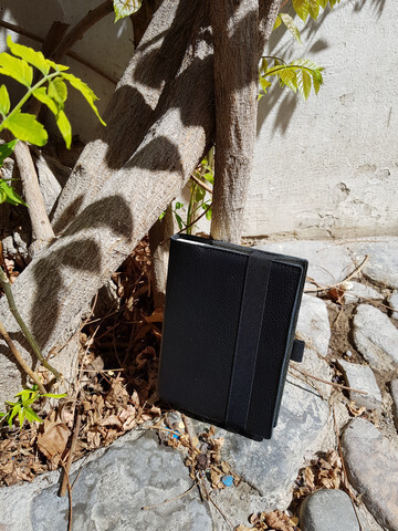 Notebook Leder schwarz