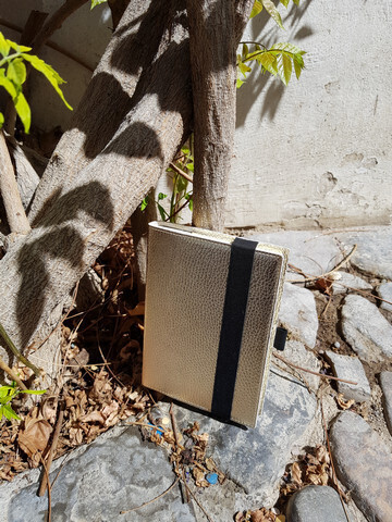 Notizbuch Leder gold