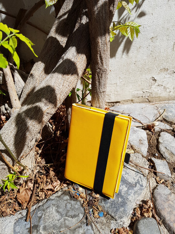 Notizbuch Leder gelb