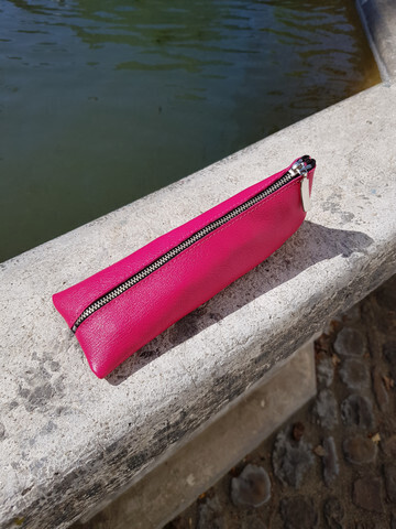 Stifteetui Leder pink