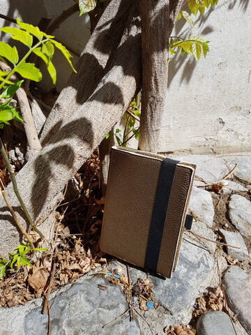 Notizbuch Leder bronze