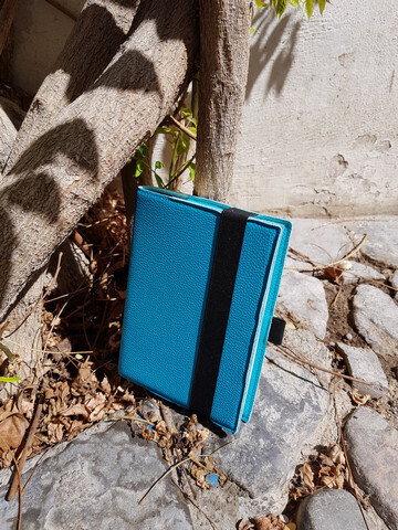 Notizbuch Leder blau