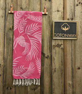 Badetuch Palmen fuchsia