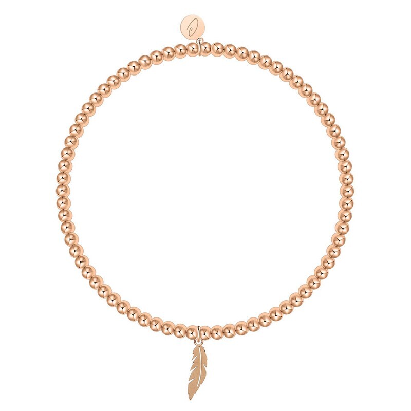 Kugelarmband &quot;Feder&quot; rosé