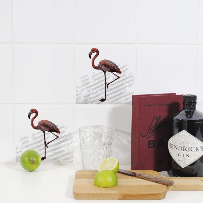 Fliesenaufkleber Flamingo bunt