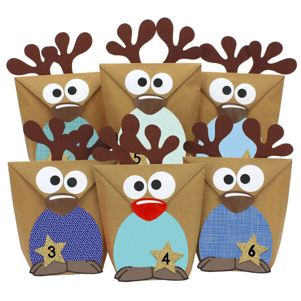 Adventskalender Rentiere blau