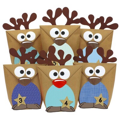 Adventskalender Rentiere blau