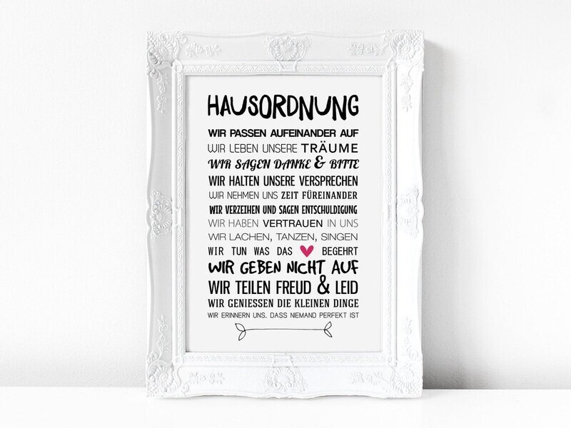 Fine Art Print Hausordnung A4