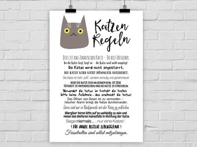 Fine Art Print Katzenregeln A4