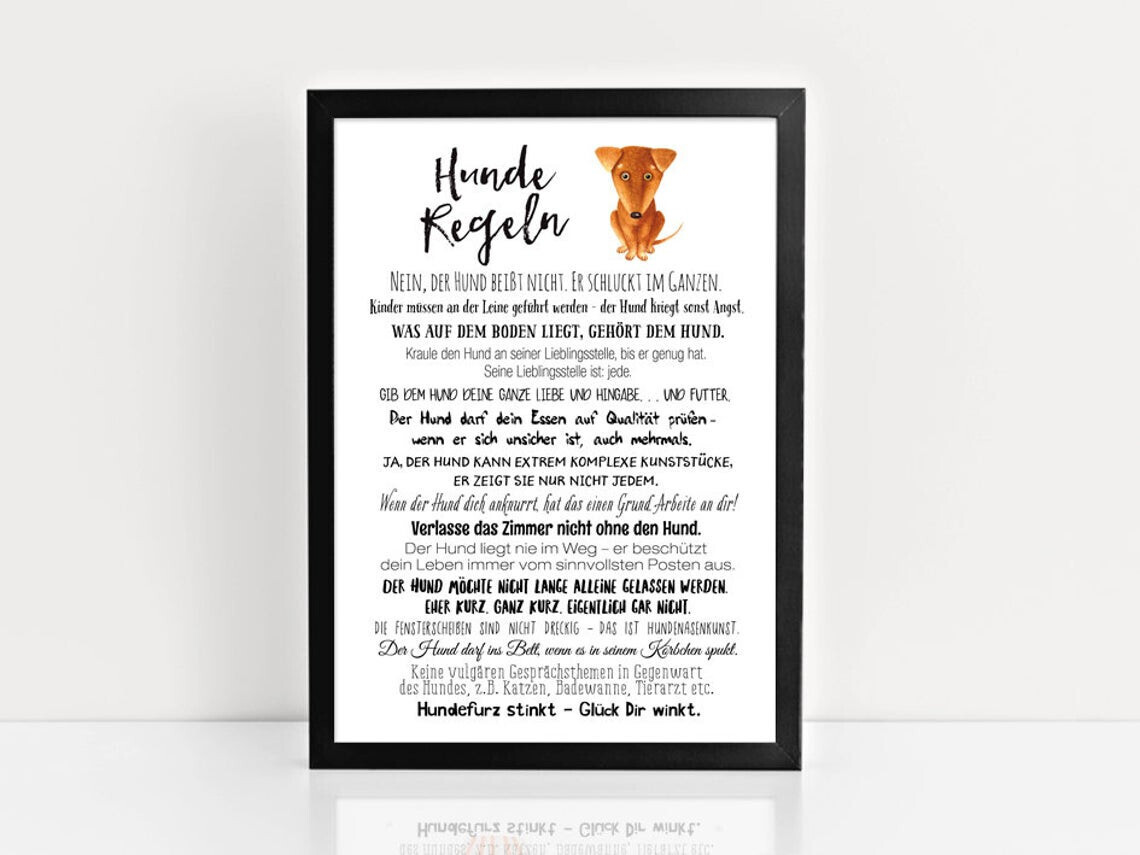 Fine Art Print Hunderegeln A4