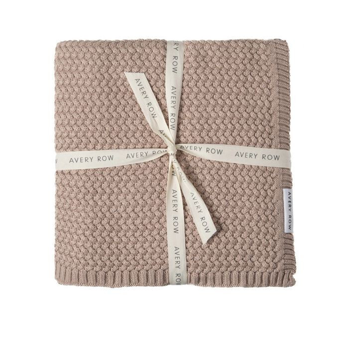 Gestrickte Baumwolldecke Blush