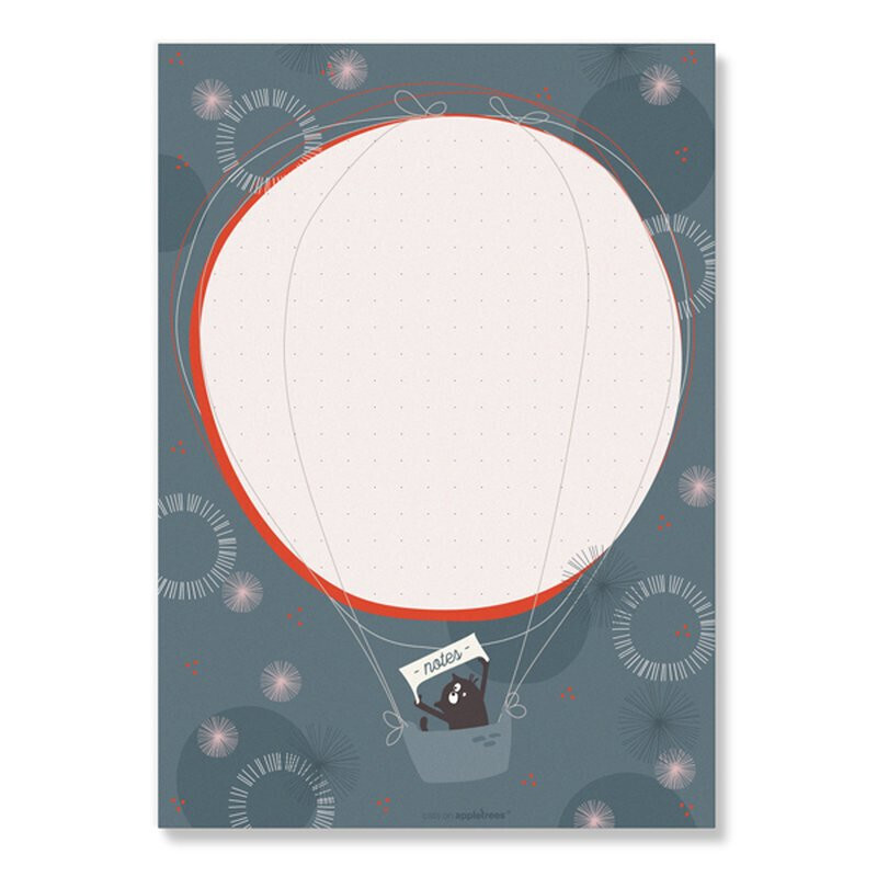 Notizblock Katze Ballon M