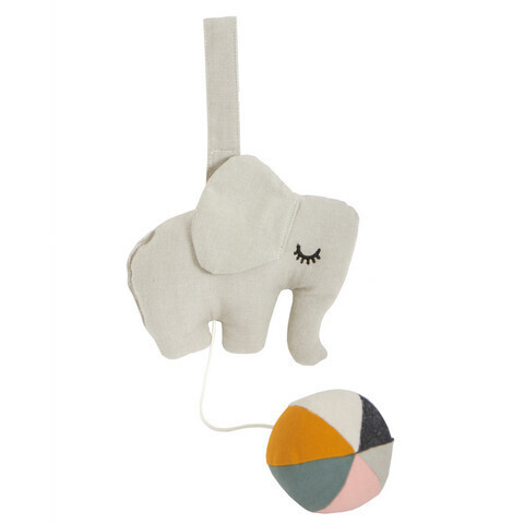 Musik Mobile Elefant hellgrau