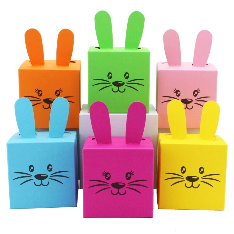 DIY Osterboxen bunte Hasen
