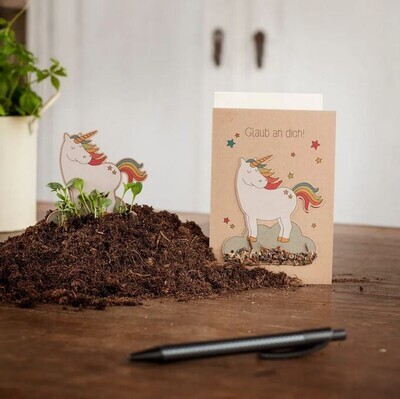 Karte Glaub an Dich! mit Blumensamen