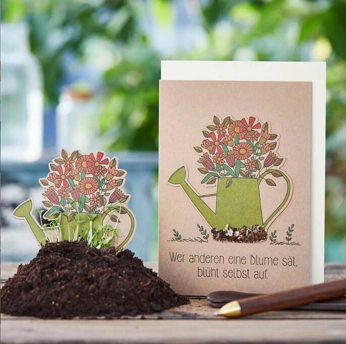 Karte Blume mit Blumensamen