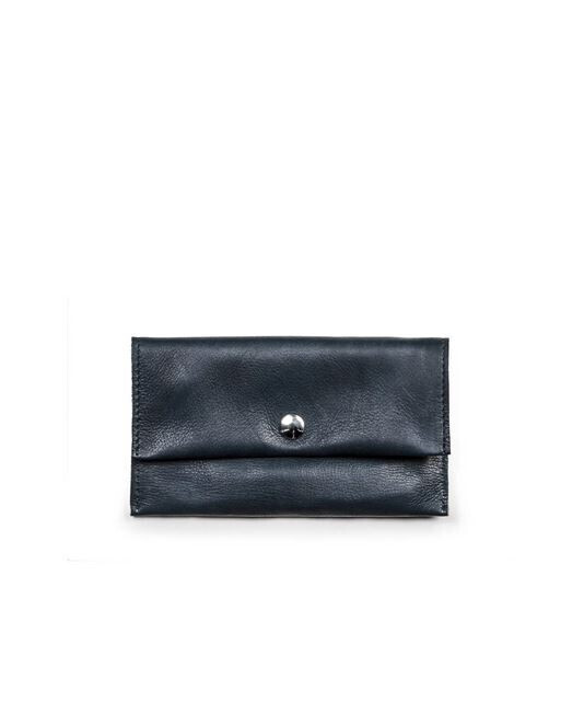 Leder Wallet big dunkelblau
