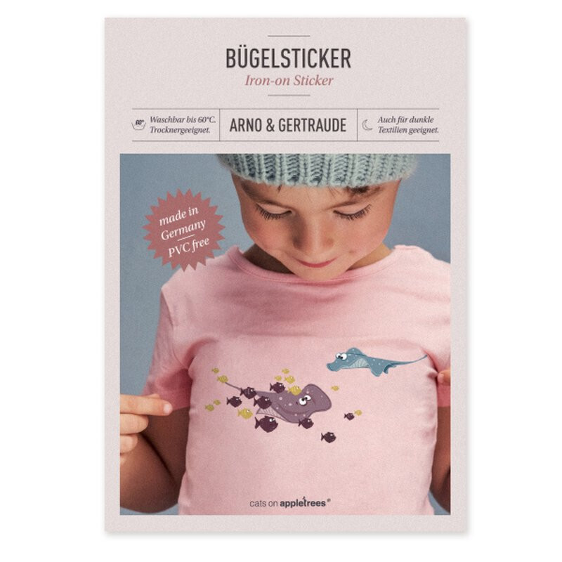 Bügelbild Kinder Rochen