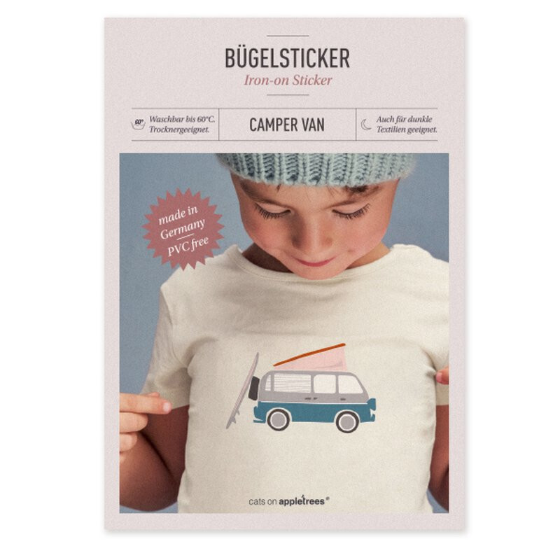 Bügelbild Kinder Camper