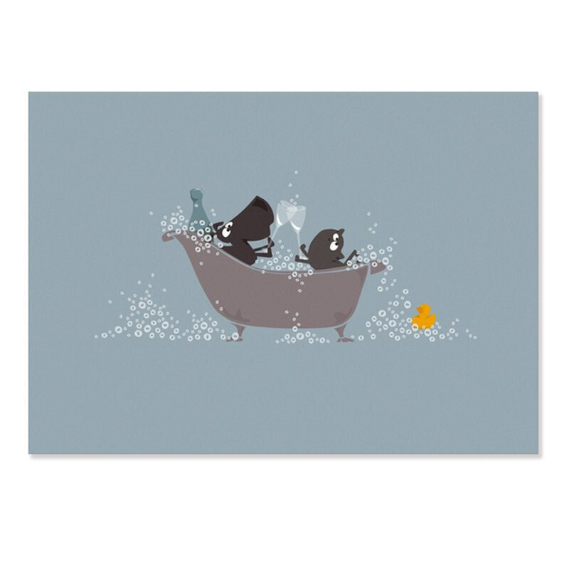 Postkarte Badewanne