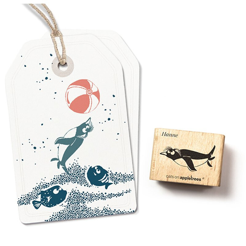 Stempel schwimmender Pinguin