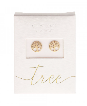 Ohrstecker &quot;Baum des Lebens vergoldet&quot;