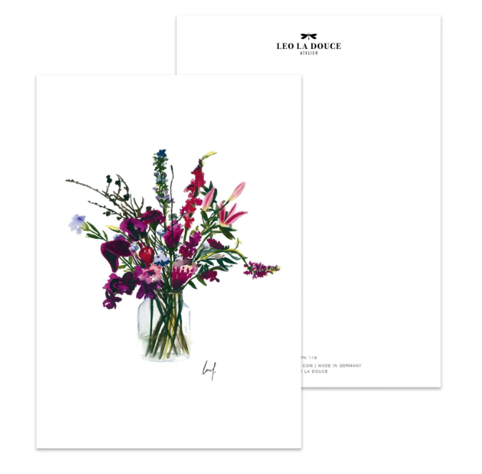 Postkarte Violet Flowers