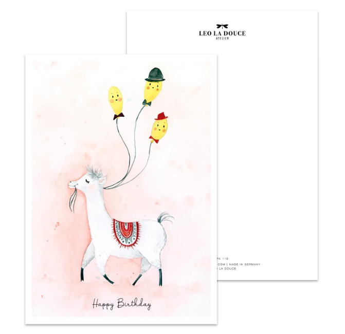 Postkarte Lama Party