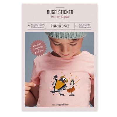 Bügelbild Kinder Pinguine Disco