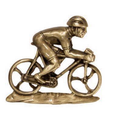 Cycliste en bronze H 8 x 8.5 cm