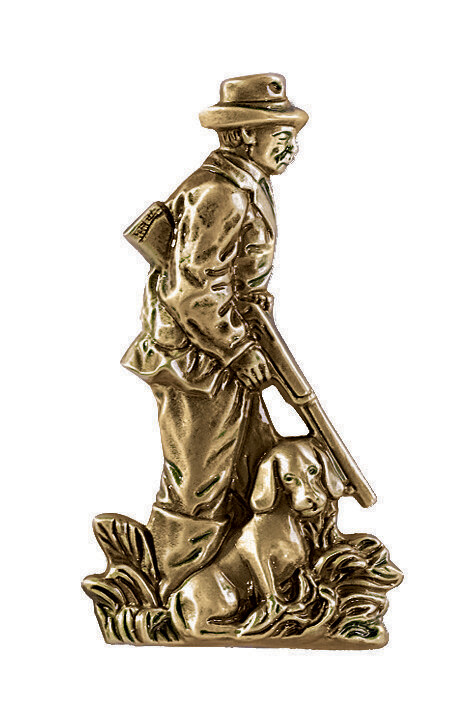 Le chasseur et son chien h 14 x 8 cm