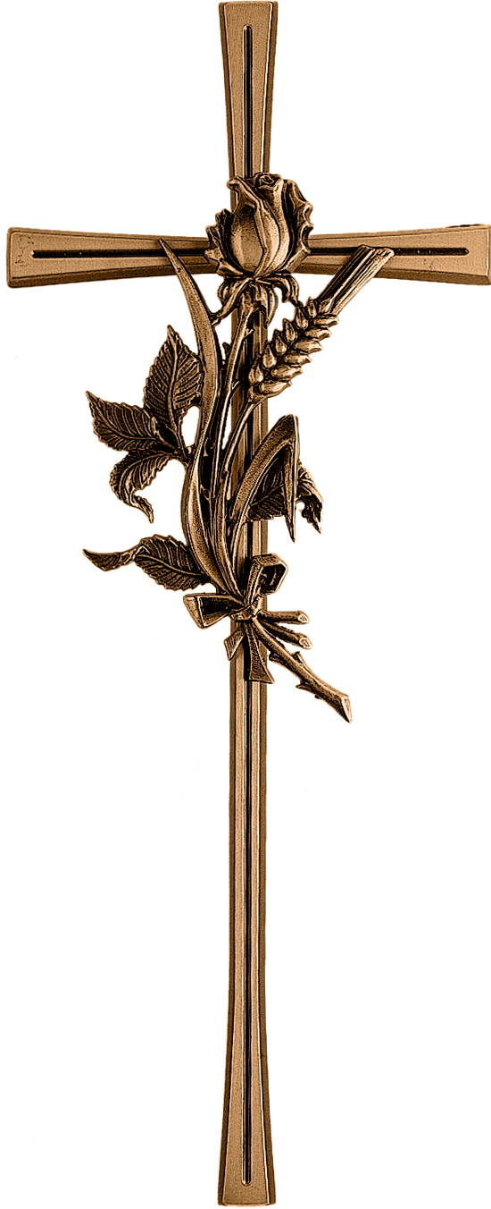 Croix avec rose et épi de blé 40x16 cm
