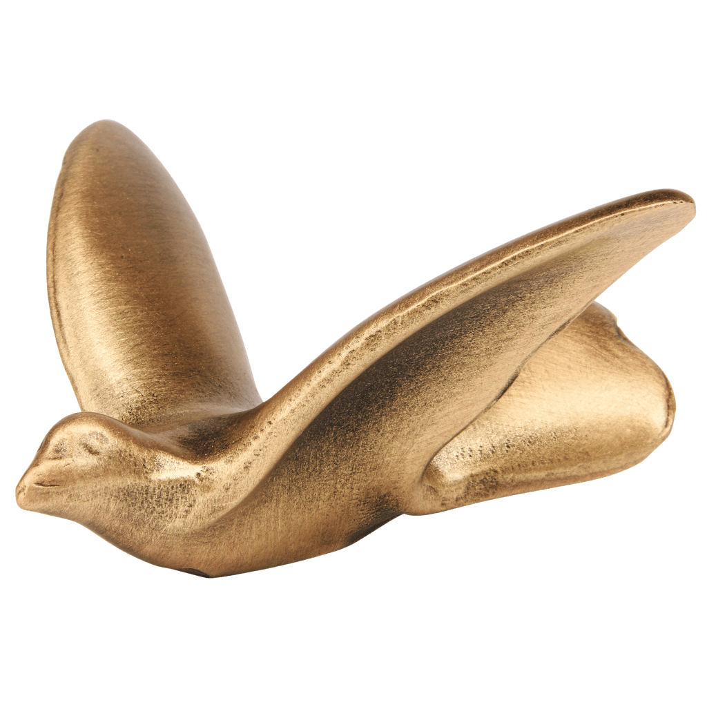 Colombe bronze en vol h 4 x 9 x 8 cm
