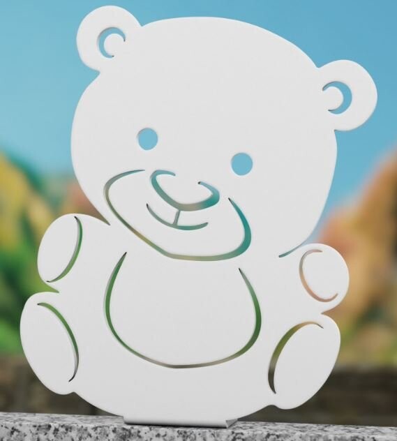 Stèle Ourson Petit Modèle h 48 x 42 cm