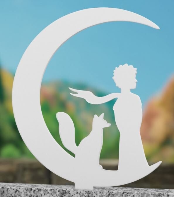 Stèle Enfant-Lune Petit Modèle h 49 x 41 cm BLANC