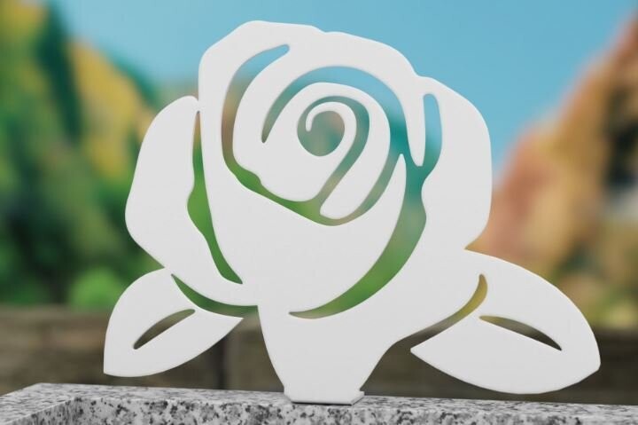 Stèle Rose Grand Modèle h 65 x 85 cm BLANC