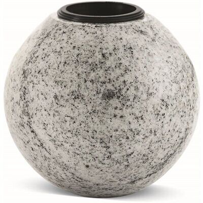 Vase boule en granit massif by Sansone Collection Viscount White