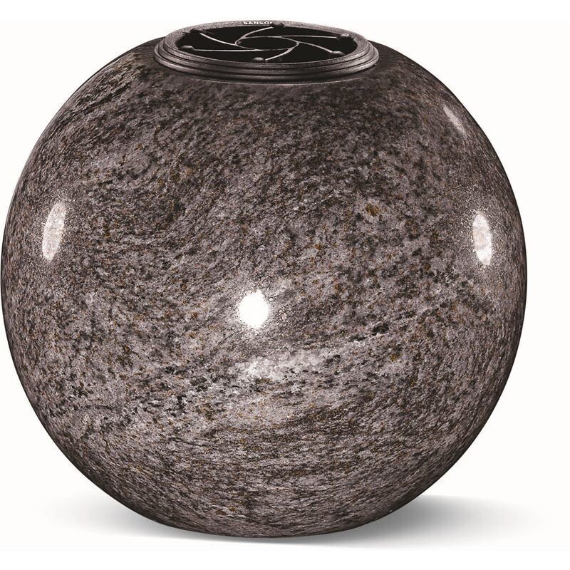 Vase boule en granit massif Maes Blue Ø 13 x 13 ht