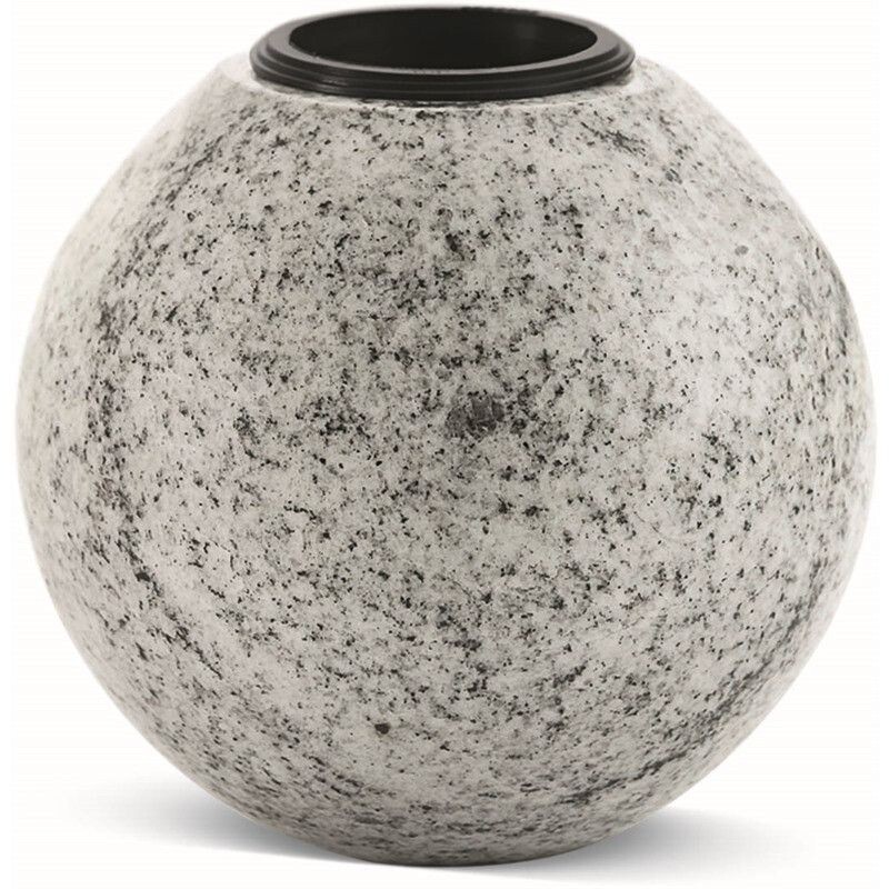 Vase boule en granit massif  Ø 13 x 13 ht