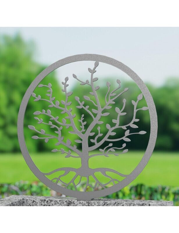 Petite stèle Arbre de vie h 58 x 58 cm GRIS METAL