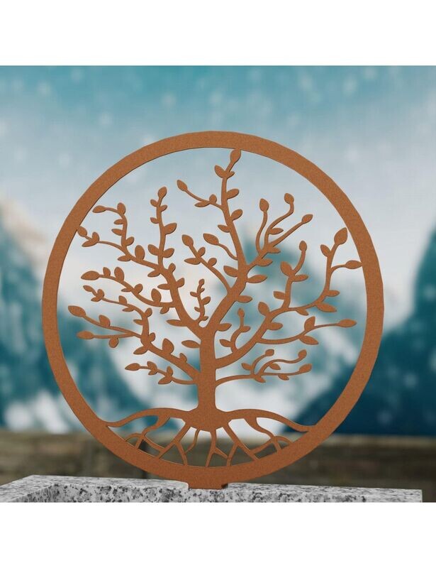 Grande stèle Arbre de vie ROUILLE